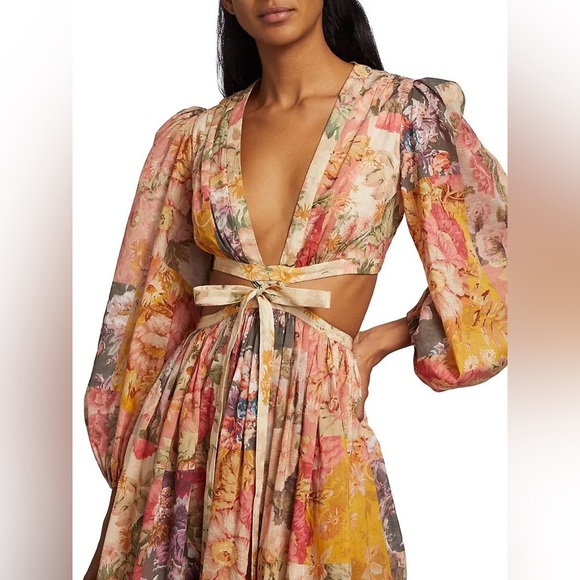 ZIMMERMANN NWT PATTIE PATCHWORK LONG DRESS SIZE 0 - Picture 9 of 11